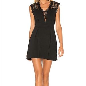 Lace Inset Dress in Black